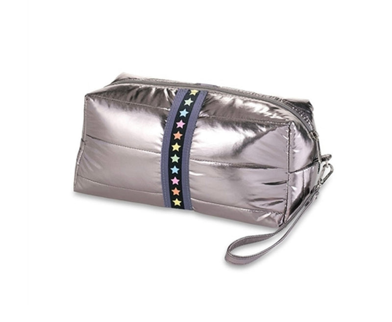 Top Trendz Gunmetal Puffer Cosmetic Bag