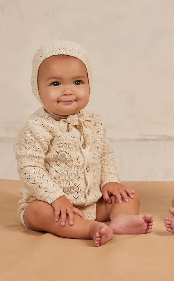 Scalloped Knit Cardigan and Bloomer Set