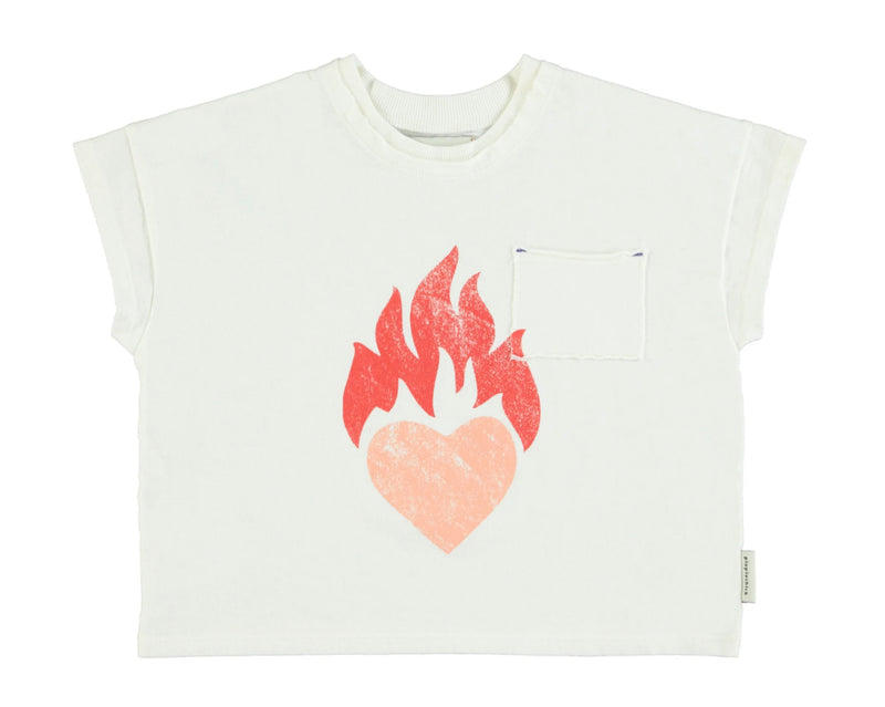 Piupiuchik T- shirt. Ecru With Heart