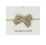 Soft Sweater Knit Baby Bow on Nylon Headband