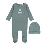 Boys Embroidered Bear Footie