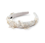 Dalia Pearl Flower Embellished Satin Headband