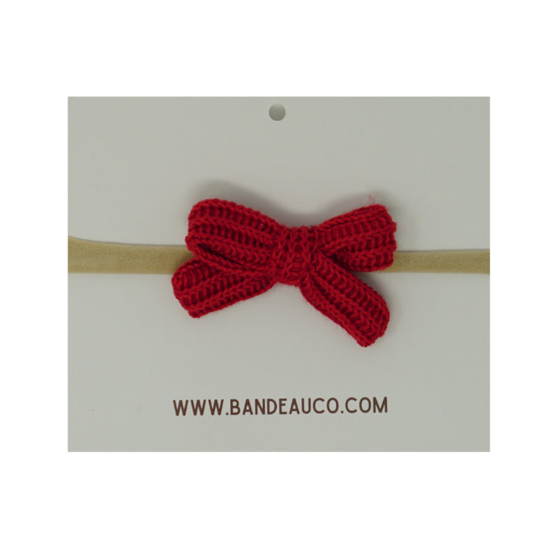 Soft Sweater Knit Baby Bow on Nylon Headband