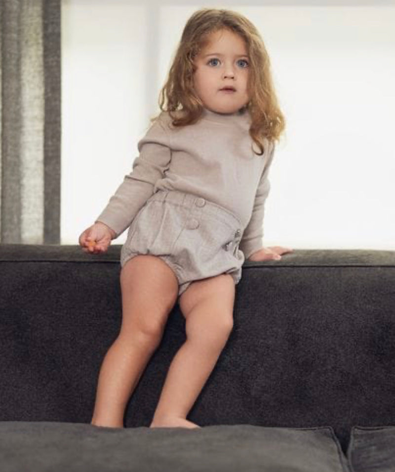 Knit Onesie with Button Bloomers