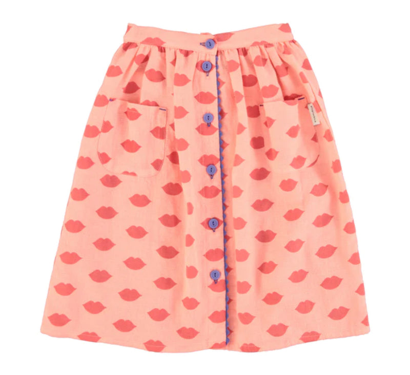 Piupiuchick Long Skirt With Coral Lips