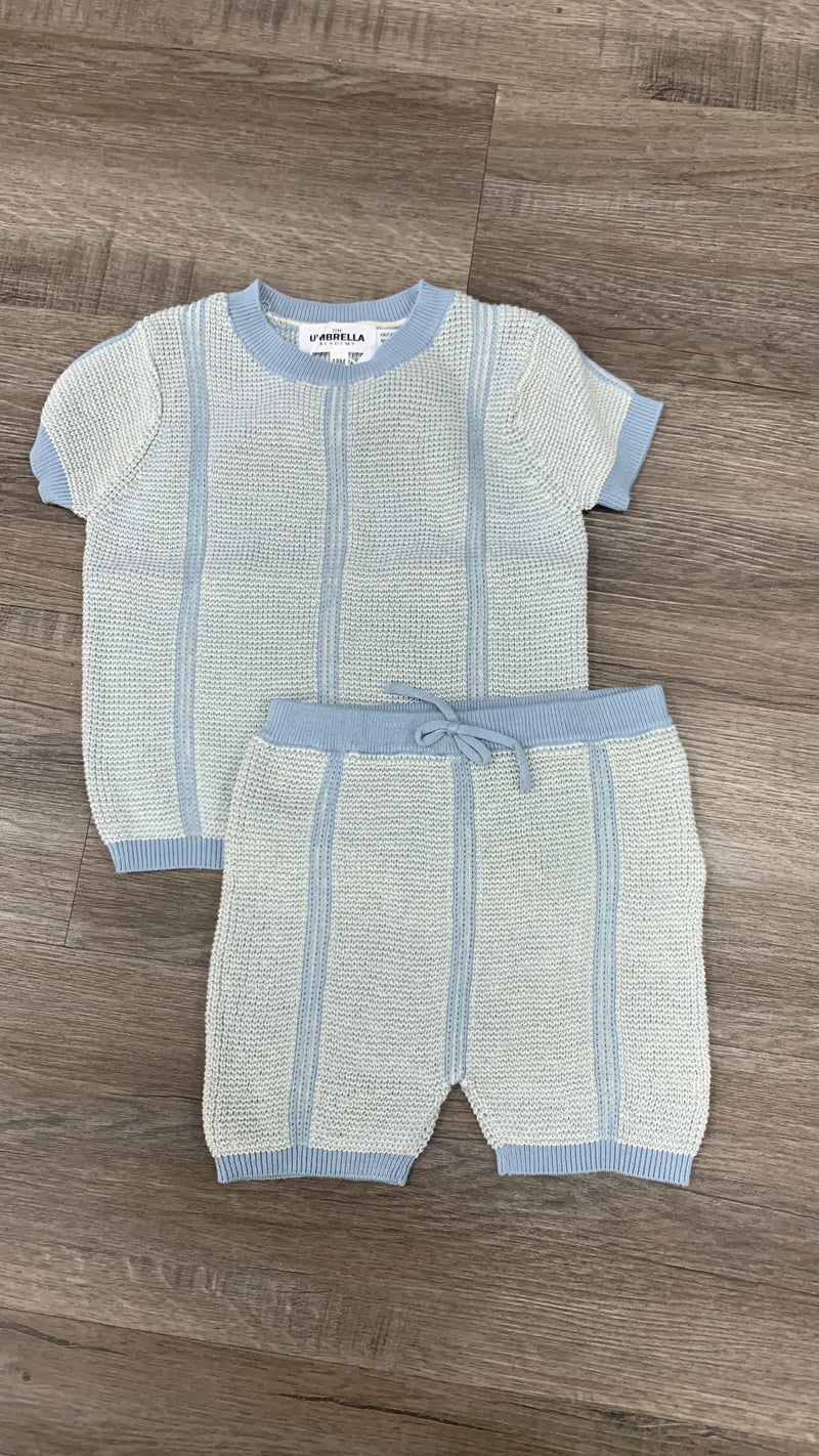 Blue Knitted 2 pc Set