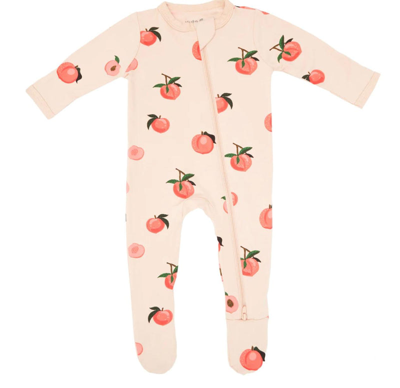 Kyte Zippered Footie in Peaches
