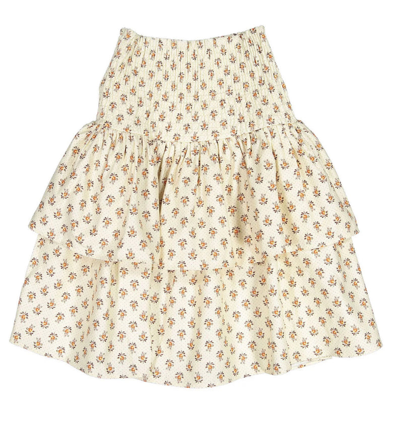 Petite Amalie Cord Smocked Tiered Skirt