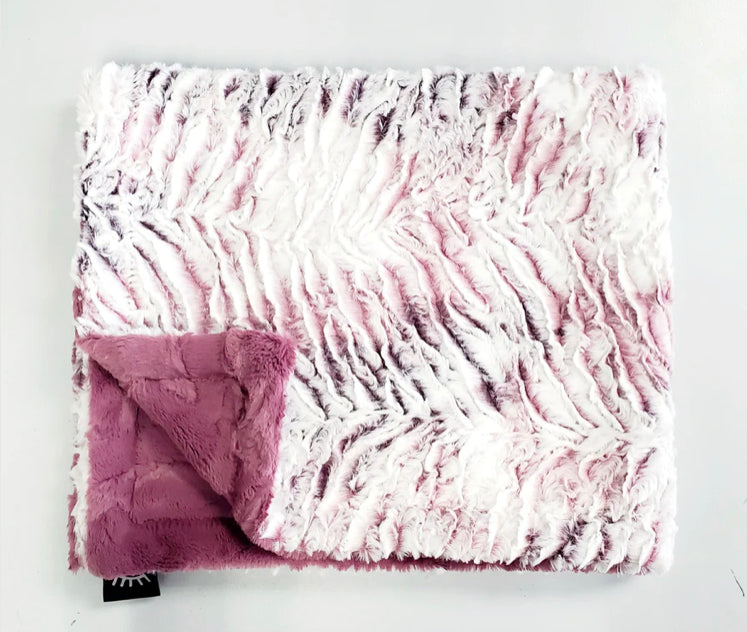 Zebra Rose Minky Blanket