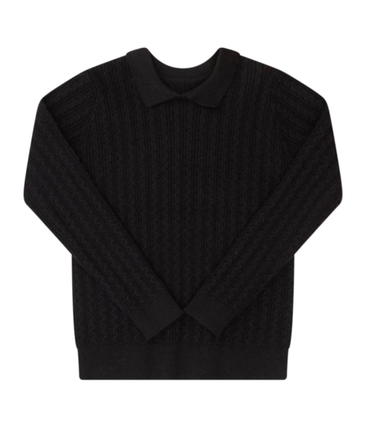 Cable Polo Sweater