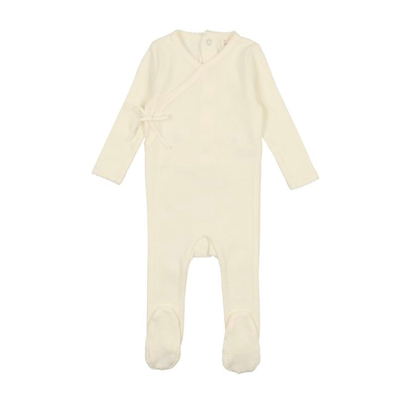 Pinpoint Wrapover Footie - Ivory