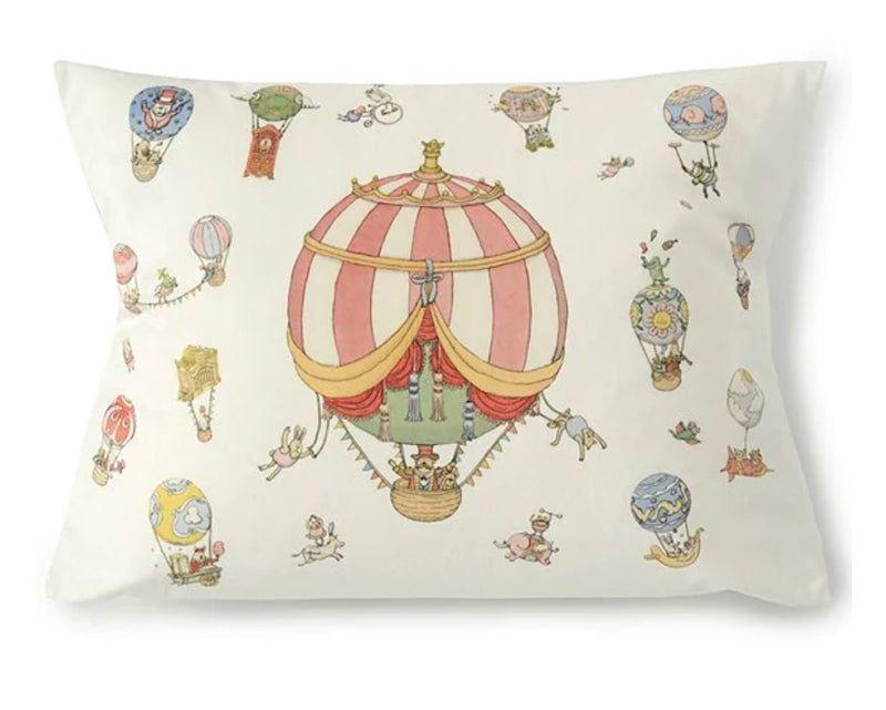 Atelier Choux Velvet Pink Hot Air Balloon Nursery Pillow