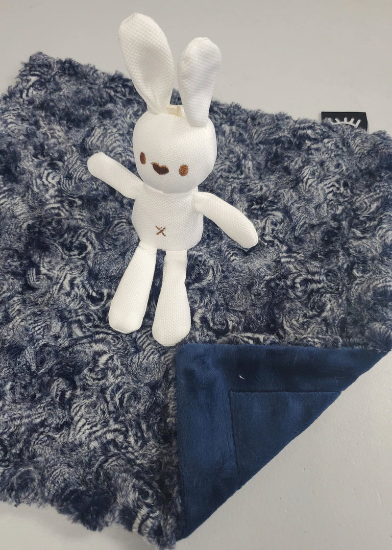 Navy Swirl Bunny Mini Blanket