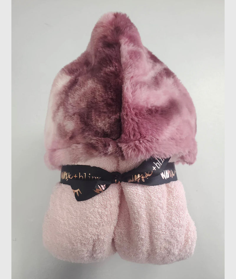 Fluffy Sorbet Merlot Pink Hooded Towel