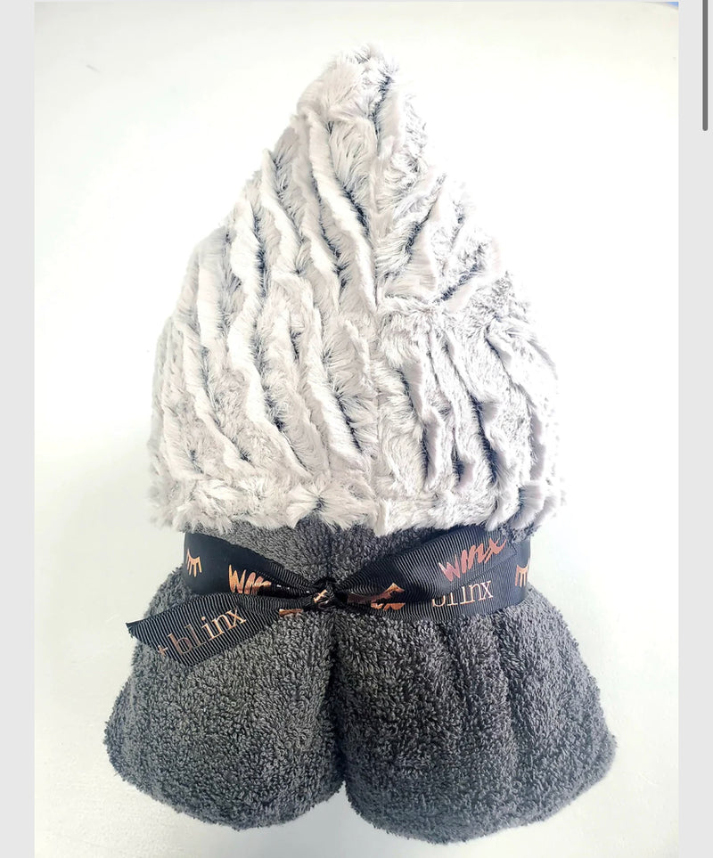 Frosted Zebra Grey Hooded Towel