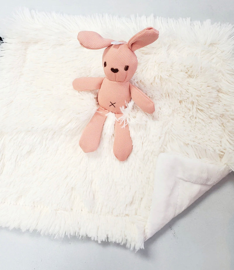 Shaggy Cream Bunny Mini Blanket